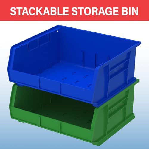 Akro-Mils 30250 AkroBins Plastic Storage Bins, 15"x16"x7", Blue, 6-Pack - Image 5