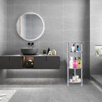 4 Tier Shower Caddy Corner,Plastic Shower Shelf Organizer for Inside Bathroom, Bathtub, Shower Pan, 13.5 x 10 x 33.5 Inches,Grey(Round Slot Grey 4 Tier) - Image 6