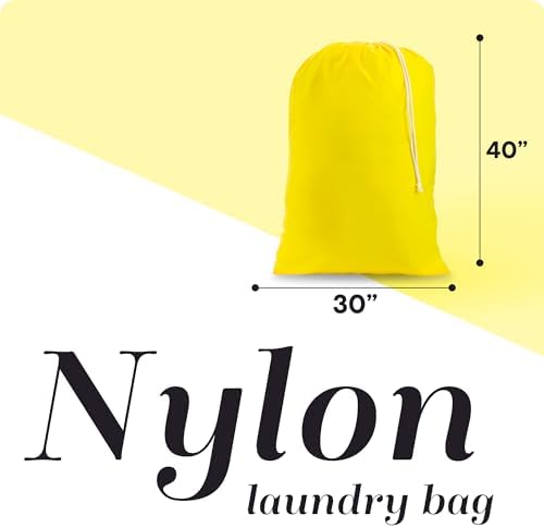 XL Nylon Laundry Bag 30" x 40", Heavy Duty 60 lb Capacity, Yellow - Image 2