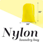 XL Nylon Laundry Bag 30" x 40", Heavy Duty 60 lb Capacity, Yellow - Image 2