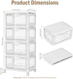 Kmiectse Clear Storage Bins with Lids - 4 Tier 32qt Plastic Stackable Bins - Image 2