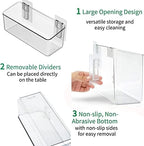 vacane 2 Pack Plastic Adhesive Mount Over Cabinet Door Organizer, Wall Organization Container Makeup Organizer Hanging Basket Bins for Kitchen, Pantry, Craft Room, Office, Space Saving Holder - Image 4