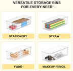 Set of 8 Pantry Organizers and Storage, Clear Plastic Bins(6L+2S) - Image 6