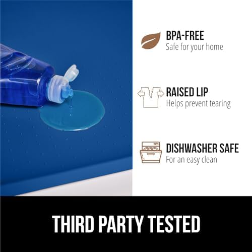 GORILLA GRIP Waterproof Silicone Under Sink Mat, Stay in Place, 28x22 Blue - Image 4