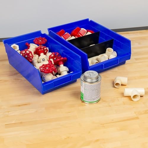 Akro-Mils 30150 Heavy Duty Plastic Shelf Bins, 12"x 8"x 4", Blue, 12-Pack - Image 5