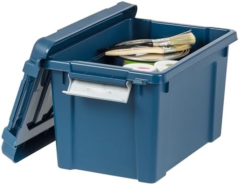 IRIS USA 6-Pack 5 Gal Heavy Duty Lockable Storage Totes with lids, Navy - Image 4