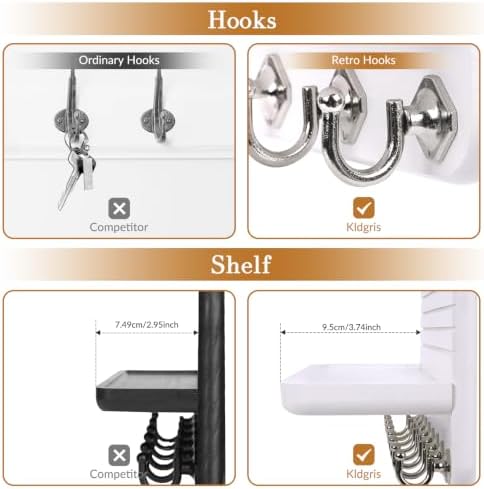 Key Holder for Wall, Mail Organizer Wall Mount with 8 Hooks Wooden Hanging Key Rack for Home Decor, Hallway, Entryway (White) - Image 5