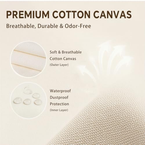 4Pack Canvas Storage Bags for Clothes & Comforters with Clear Window, Beige - Image 7