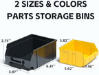KJE 30PCS Wall Mounted Storage Bins, Plastic Tool Organizer for Garage Storage, Screws, Nuts, Bolts, Small Hardware Parts -Black, Yellow - Image 4