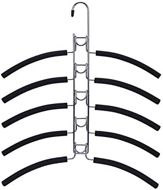 Nature Smile No Shoulder Bump Multiple Sweater Coat Clothes Hangers,Multi Layers Space Saving T Shirt Blouse Rack,(2 Pack Black Color) by NatureSmile
