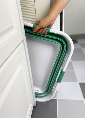 SAMMART 42L (11 Gallon) Collapsible Plastic Storage Basket - Foldable Pop Up Storage Container/Hamper - Portable Laundry Organizer - Space Saving (White/Winter Green, 42L (Style A)) - Image 7
