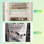 Mefirt 12 Inch Wide Narrow Over The Door Pantry Organizer 6-Tier Black - Image 6