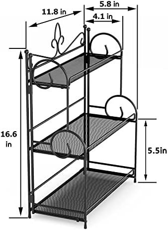 YIUKEA Bathroom Organizer Countertop - 3 Tier Spice Rack Organizer, Counter Organization and Storage for Bathroom, Kitchen, Bedroom, Offices, Foldable - Image 6