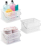 iDesign Portable Shower Caddy Basket with Handle, Set of 3, Frost by iDesign