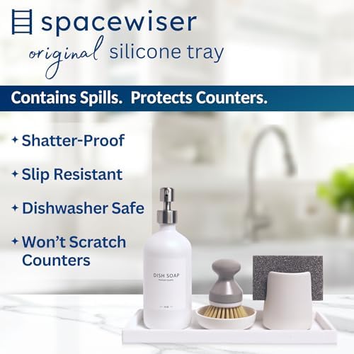 Spacewiser Silicone Countertop & Vanity Tray – 11.7” Bathroom Counter Tray - Image 2