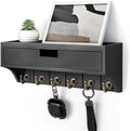 Rebee Vision Key Holder Wall Mount with Drawer, Shelf for Room Decor, Black by REBEEVISION