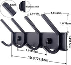 WEBI Coat Rack Wall Mounted,4 Coat Hooks for Hanging Coats,Heavy Duty Metal Hook Rack Hook Rail Coat Hanger Wall Mount for Clothes Entryway Jacket,C-CBG04,Black - Image 2