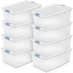 Sterilite Latching Box with Lids for Home and Office, 106 Quart, 8-Pack | Heavy-Duty and Stackable Plastic Containers with Latches for Closet, Cabinet, Bedroom, Bathroom and Dorm Room Organization by Sterilite