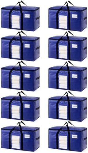 TAILI 10 Pack Dark Blue XXL Moving Bags,Storage Bags with Visible Window by TAILI