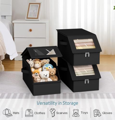 AOODA 3 Pack Stackable Hat Storage Box for Baseball Caps, Holds 36 Caps - Image 7