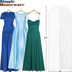 Simple Houseware 65-Inch Clear Garment Bags with Zipper for Gowns, 2 Pack - Image 3