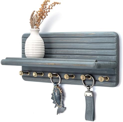Rebee Vision Key Holder Wall Mount with Shelf for Home Decor, RoyalBlue by REBEEVISION