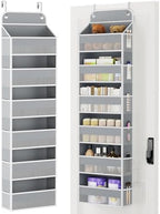 Yecaye Over Door Organizer, 60 lbs Load Capacity, Metal Hanging Storage with 6 Shelves for Toys, Bathroom, Nursery, Dorm Room, Grey,1Pc by Yecaye