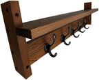 29" Coat Rack Wall Mount with Shelf, Entryway Wall Hooks with Shelf, Coat Hangers for Bathroom, Living Room, Bedroom - Image 6