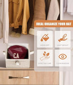 Livelab Hat Organizer for Baseball Caps, Hat Storage Boxes, Beige 2Pcs - Image 5