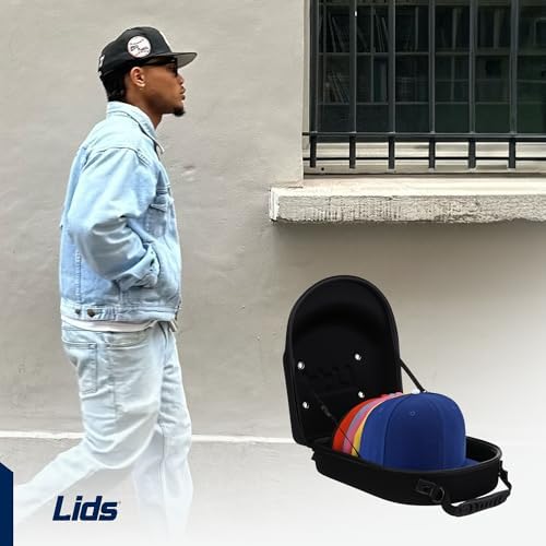 Lids Hat Travel Case – Baseball Cap Carrier for 6 Hats, Durable Khaki Exterior with Black Interior, Storage with Handle & Adjustable Shoulder Strap, Hard Hat Organizer for Travel & Closet - Image 5