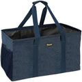 BALEINE Extra Large Utility Tote Bag with Reinforced Wire Frame, Reusable Grocery Bag for Shopping, Picnic (Blue, 22''x12''x10'') by BALEINE