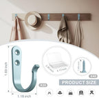 BREYDROK 20-Pack Coat Hooks for Hanging, Heavy Duty Blue Metal Wall Hooks - Image 3