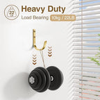 10 Pack 22LB Wall Hooks for Hanging Towel/Coat, Brushed Gold - Image 5