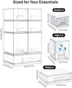 Vtopmart Clear Stackable Storage Drawers Set of 7, Plastic Organizer Bins - Image 3