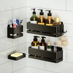 Bathroom Shower Caddy,No Drill Shower Shelves(5-piece Set-Black) by Unknown
