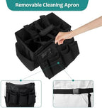 Qivine Cleaning Caddy with Handle, Cleaning Supply Caddy Foldable Tool Bag Cleaning Products Organizers Portable Cleaning Bucket Organiser for Storing Towels（Black Square） - Image 5