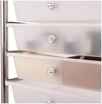 Seville Classics Rolling Utility Organizer Storage Cart, for Home Office, School, Classroom, Scrapbook, Hobby, Craft, 10 Drawer, Frost White - Image 6