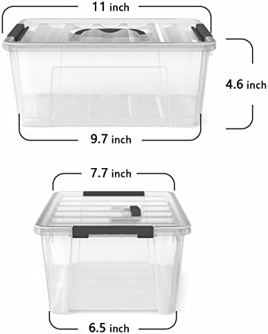 WYT Clear Storage Latch Bins, 6-Pack Storage Organizer Box with Handle and Lids, 5-Litre - Image 2