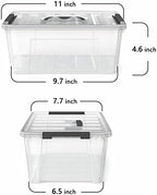 WYT Clear Storage Latch Bins, 6-Pack Storage Organizer Box with Handle and Lids, 5-Litre - Image 2