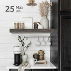 QEEIG Bathroom Floating Shelves for Wall - 15.7" Wall Mounted Shelf Over Toilet Farmhouse Home Decor Display Bookshelf Small 15.7 x 6.7 inch Set of 2, Grey (008-40GY) - Image 4
