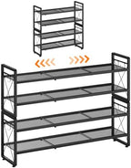 ELYKEN Shoe Rack, 4-Tier Expandable Shoe Organizer, Shoe Shelf for Closet by ELYKEN