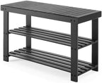Sweetcrispy 3-Tier Shoe Rack Bench for Entryway, 27 Inches, Black by Sweetcrispy