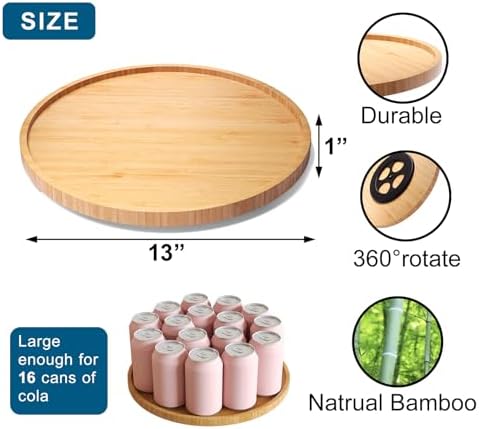 VERTORGAN Lazy Susan Bamboo Organizer for Kitchen,Cabinet,Large(Natural) - Image 6