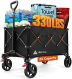 Hikenture Wagons Carts Foldable 330LBS, Heavy Duty Collapsible Wagon by HIKENTUREOUTDOOR