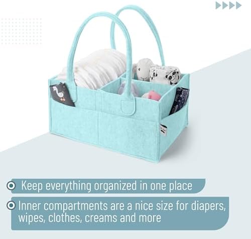 Mr. Pen- Baby Diaper Caddy Organizer, Light Blue - Image 4