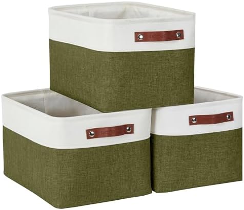 DECOMOMO Storage Bins, Large Fabric Storage Baskets for Shelves 3 Pack by DECOMOMO