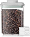 Ankou Food Airtight Containers (1500ml) 1.5 Qt Pop Up Food Formula Container With Lids, Bpa-Free One Button Open Stackable Container for Coffee Tea Brown Sugar Cereals - 8 Labels - Clear by ANKOU