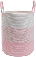105L Pink Extra Large Laundry Basket, Clothes Hamper with Handles by HZFTJOY