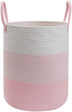 105L Pink Extra Large Laundry Basket, Clothes Hamper with Handles by HZFTJOY