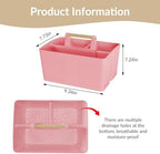 Shower Caddy Portable and Cleaning Caddy Organizer for Bathroom, Kitchen, Toiletries Storage ，Caddy organizer with handle, Rust-Resistant, Durable Material (Pink, 9.36" L×7.73" W×7.24" H) - Image 3